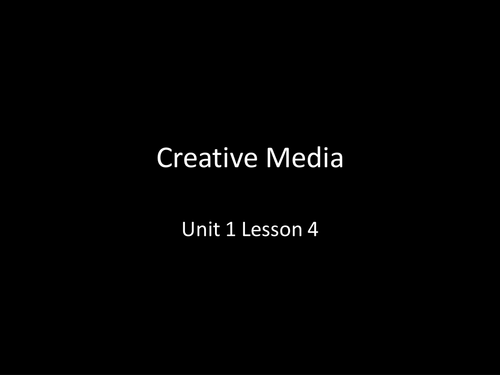 GCSE Media Studies Intro Unit