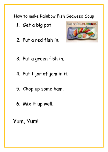 for worksheets fish school elementary stephlb86 and by resources reading fish writing Rainbow