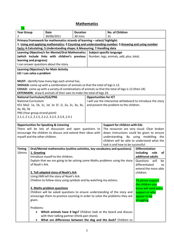 Noah's Ark Maths Activity (KS1)