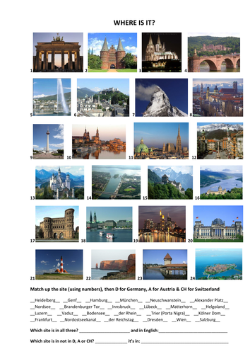 Sehenswürdigkeiten - German quiz