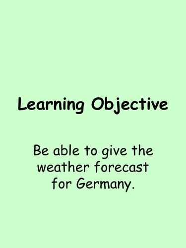 Das Wetter - additional extension tasks