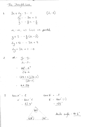 Equation Straight Line Worksheet