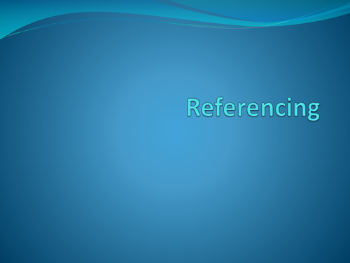 Referencing in Health and Social Care PowerPoint