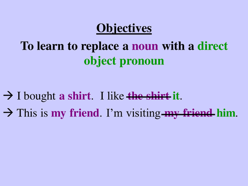 Direct object pronouns - with health topic