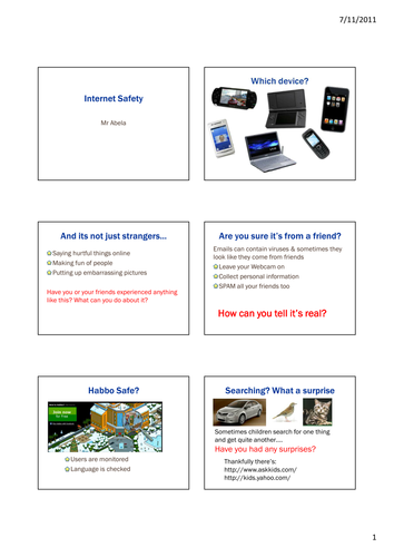 Internet Safety For Parents and Assemblies