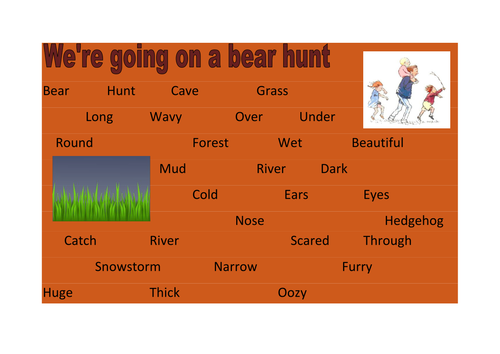 We Re Going On A Bear Hunt Word Reference Mat Teaching Resources