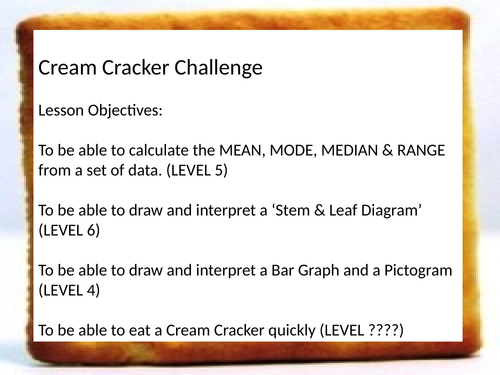 statistics investigation Cream Cracker Challenge