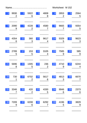 20 minutes practice - short multiply (234 x 6)