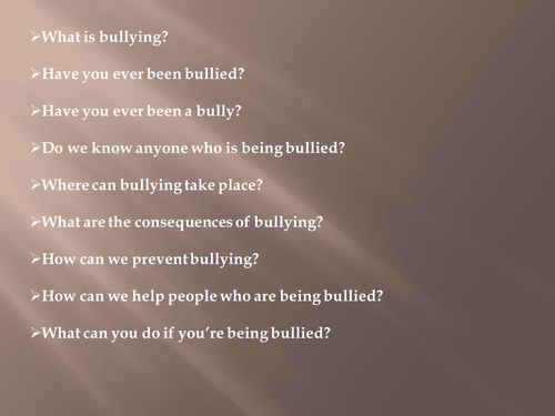 Anti-bullying powerpoint