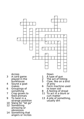 Of Mice and Men Crossword