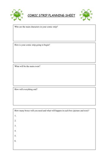 Comic Strip Planning Sheet