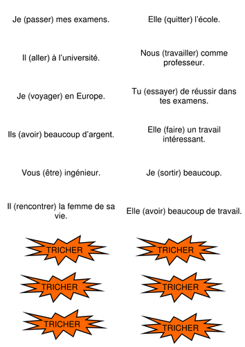 Simple future tense- future plans- Tricher!