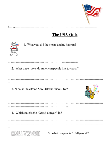 USA Day Activities | Teaching Resources