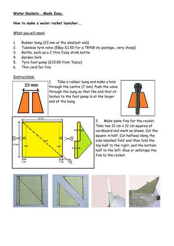 How To Build A Water Rocket Teaching Resources