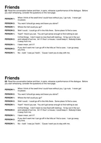 Friends 1 Of Mice and Men Prereading