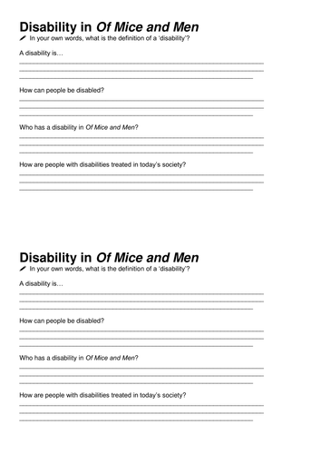 Of Mice and Men Disability in Of Mice and Men