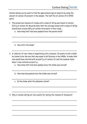 worksheet-carbon-dating-teaching-resources