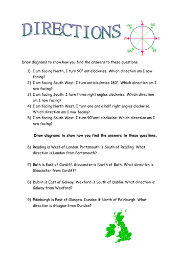 directions_worksheet | Teaching Resources