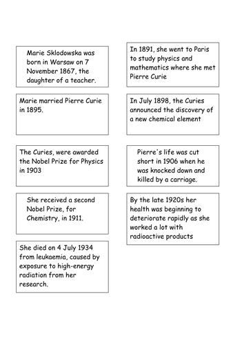 Marie Curie lesson | Teaching Resources