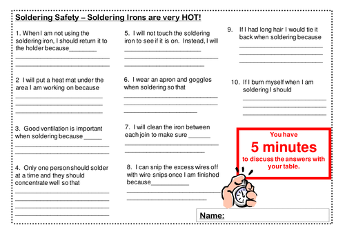 Soldering Safety Task
