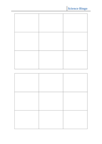 Bingo - 3x3 Grid Template