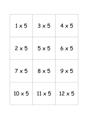 times tables flash cards teaching resources