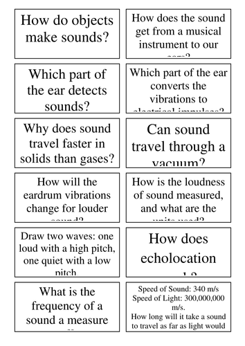 Sound & Hearing 'Quick on the Draw' Activity | Teaching Resources