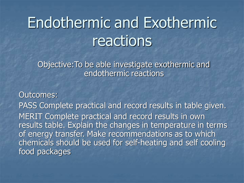 Exo And Endothermic Reactions Tes Exo 2020 0042