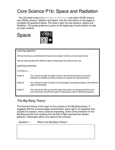 Core Science P1b: Space and Radiation