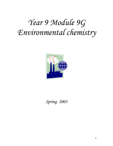 9G Environmental Chemistry SOW