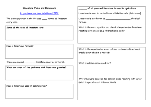 AQA C1a Limestone