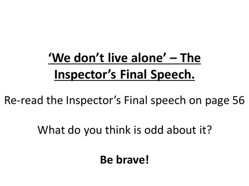 Act 3 Final Speech Analysis Inspector Calls