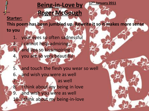 Year 7 Roger McGough Being-in-Love