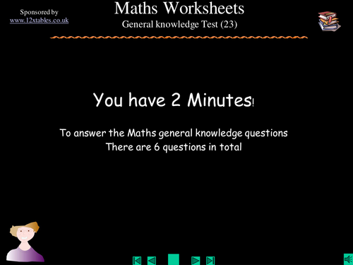 Maths General Knowledge Tests 3