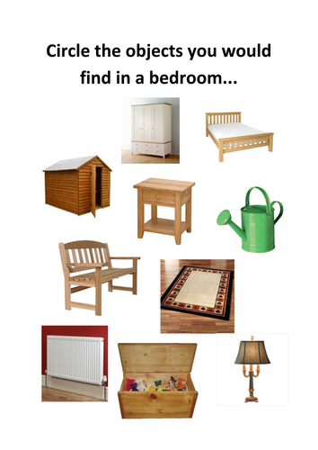 Circle The Objects You Would Find In A Bedroom