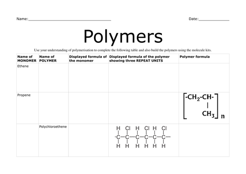 polymers-worksheet-teaching-resources