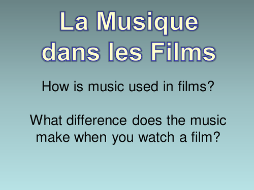 Music in film plus describing films