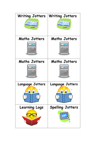 Classroom Resource labels