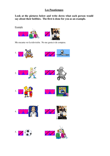 Writing - opinions of sports & hobbies (easy)