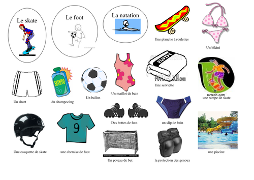 Sports equipment - cutting & sticking activity