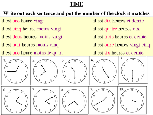 All times - matching starter