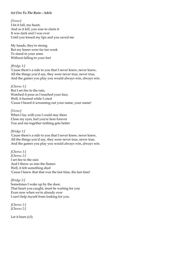 It will rain lyrics chords