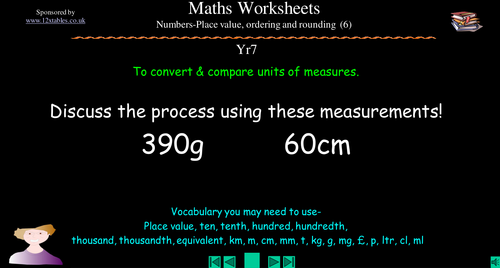 Converting and ordering metric units of measures
