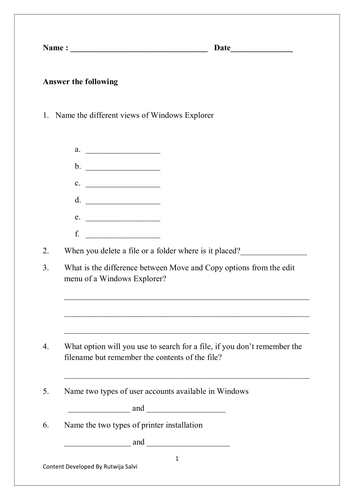 Control Panel and Windows Explorer
