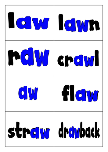 Word families-aw words