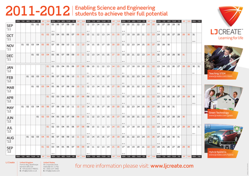2011/2012 Academic Year Wall Planner