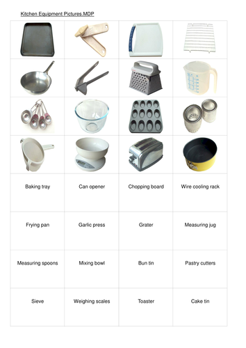 Equipment In The Kitchen Teaching Resources