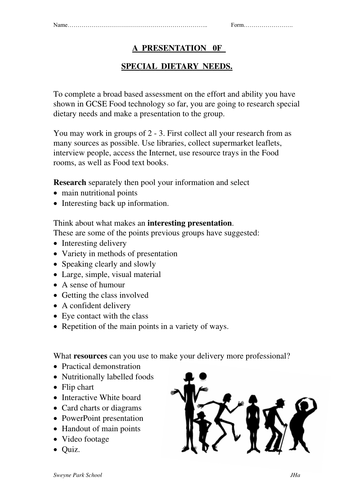 Special Dietary Needs activity.