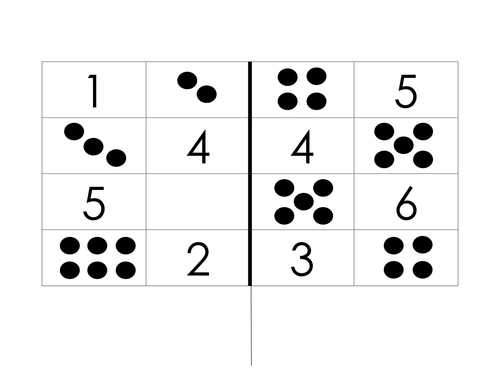 dominoes matching dot patterns to number digit teaching resources