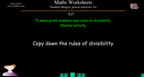 Rules of divisibility & draw factors finder